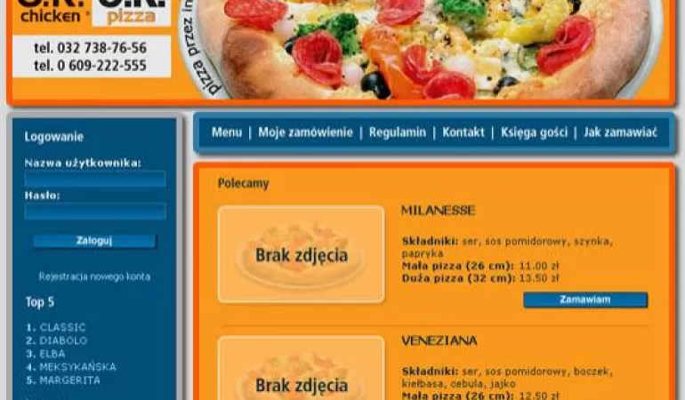 Pizza przez internet