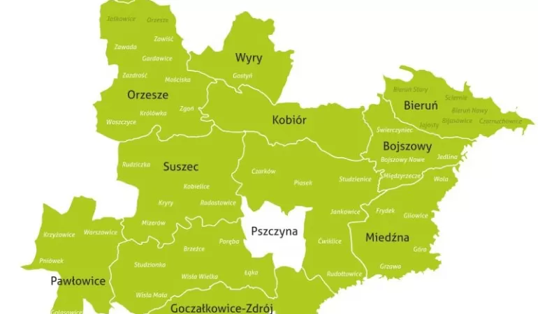 mapka LGD Ziemia Pszczyńska