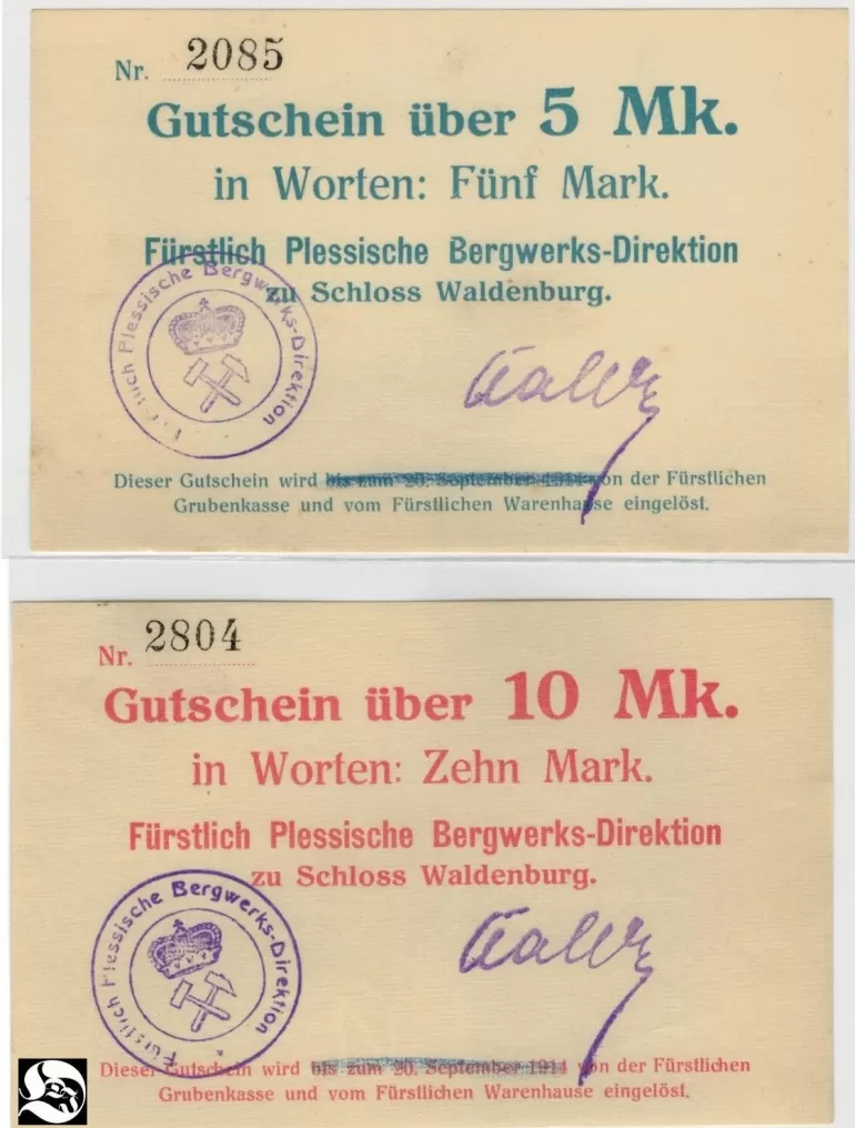 Banknoty Dyrekcji książęcej w Wałbrzychu