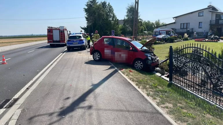 Pawłowice: "L-ka" wjechała w ogrodzenie