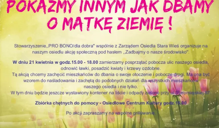 sprzątanie ziemi, osiedle Stara Wieś