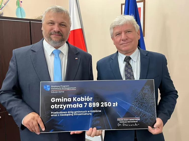Wójt Eugeniusz Lubański i poseł Grzegorz Gaża