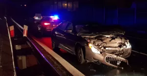 Kolizja Maserati na DK-1 z Węglową - 6.10.2017