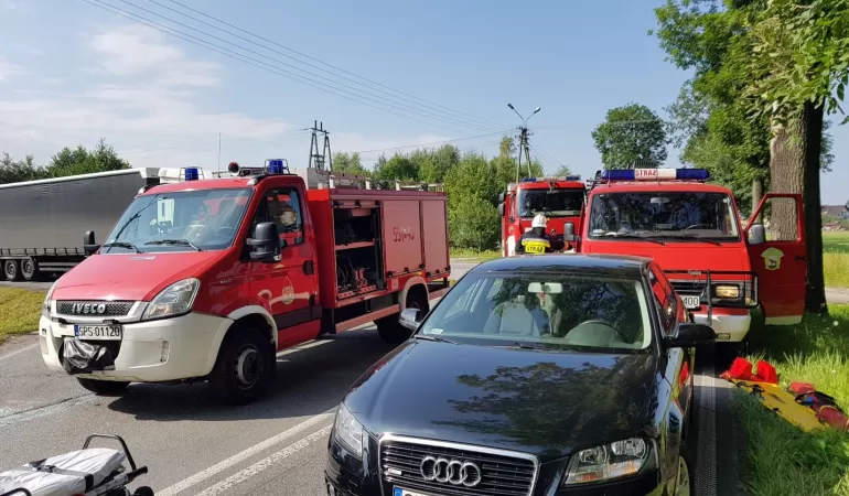 Zderzenie dwóch osobówek w Woli - 25.07.2018