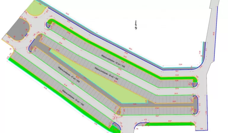 plan parkingu, ulica, chrobrego