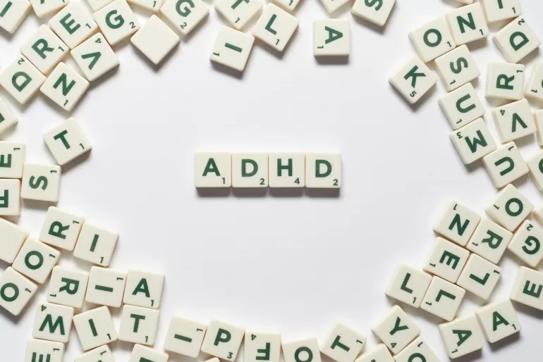 adhd formed scrabble blocks