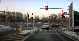 VW Bora, czerwone, sygnalizacja, obwodnica