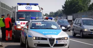 Zderzenie ciężarówki z osobówką na DK-1