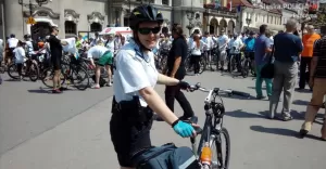 Pszczyna, policja, rower, Izabela Lis