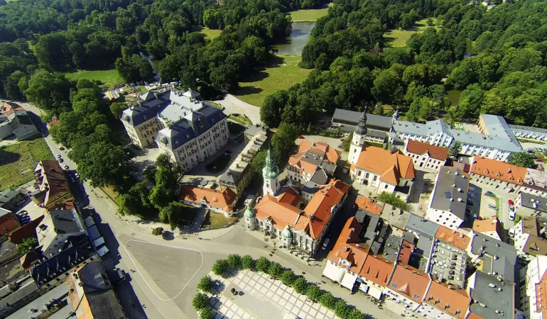 Rynek, park z lotu ptaka