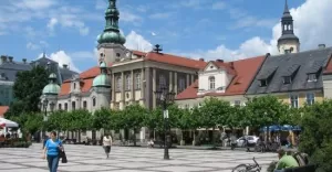 ratusz, rynek, kościół, pszczyna