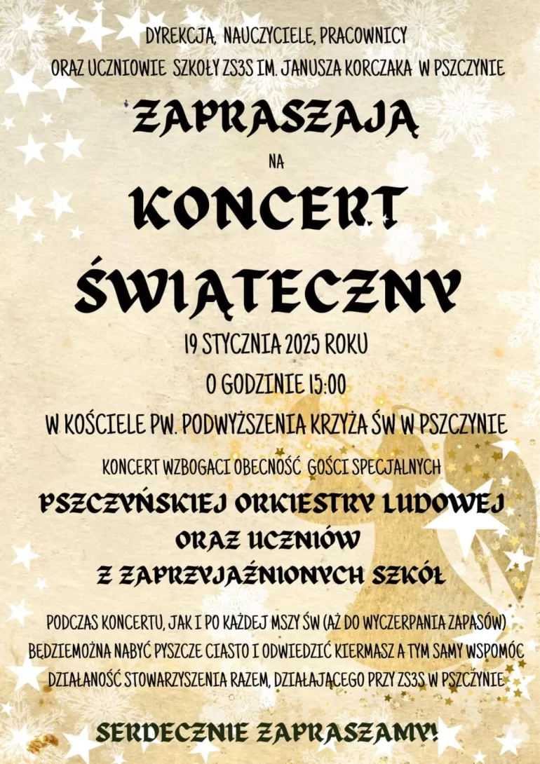 Koncert świąteczny w Pszczynie. Uczniowie przedłużą magię świąt