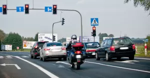 motor, motocykl, DK-1, droga, skrzyżowanie,światła