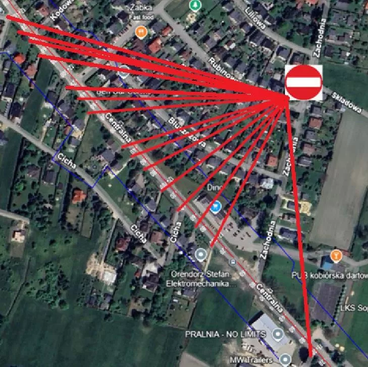 Remont DW 928 w Kobiórze wylewanie asfaltu - utrudnienia