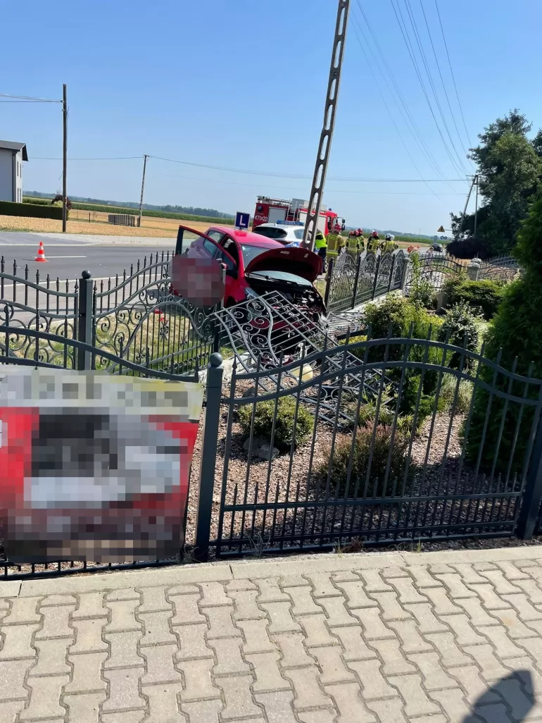 Pawłowice: "L-ka" wjechała w ogrodzenie