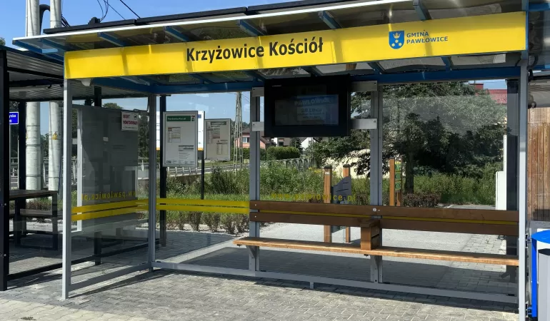 Przystanek Krzyżowice Kościół , gmina Pawłowice, komunikacja Pawłowice