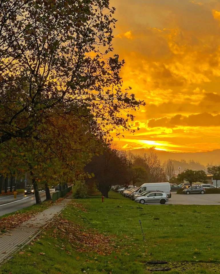 wschód słońca, pszczyna, bielska, parking