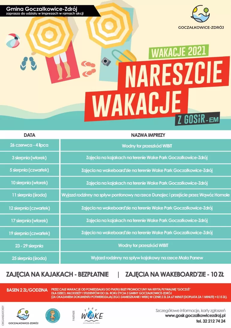 Nareszcie wakacje: letnia oferta na czas wakacji w Goczałkowicach