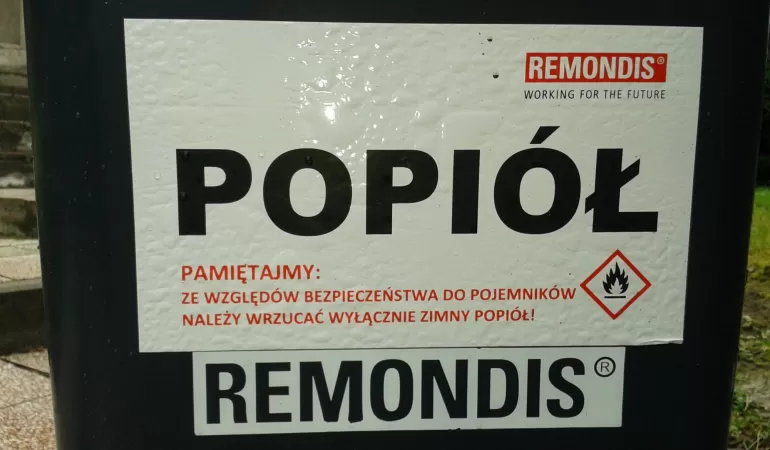 remondis, kosz, popiół, na popiół