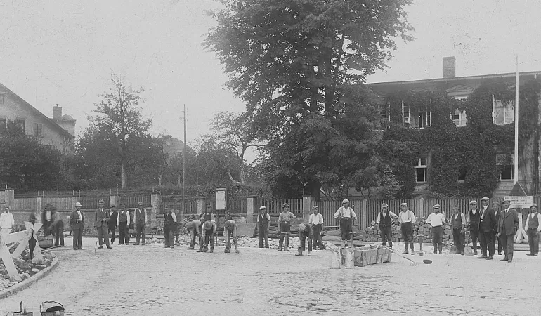 brukowanie, Dworcowa, Kopernika, historyczne zdjęcie