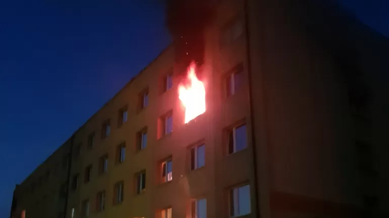 Pożar bloku w Suszcu - 29.07.2018