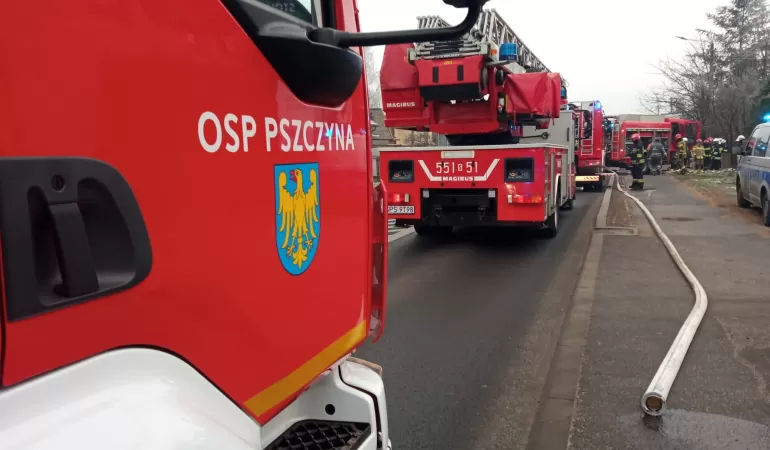 Pożar budynku jednorodzinnego przy ul. Bieruńskiej w Pszczynie - 3.12.2020