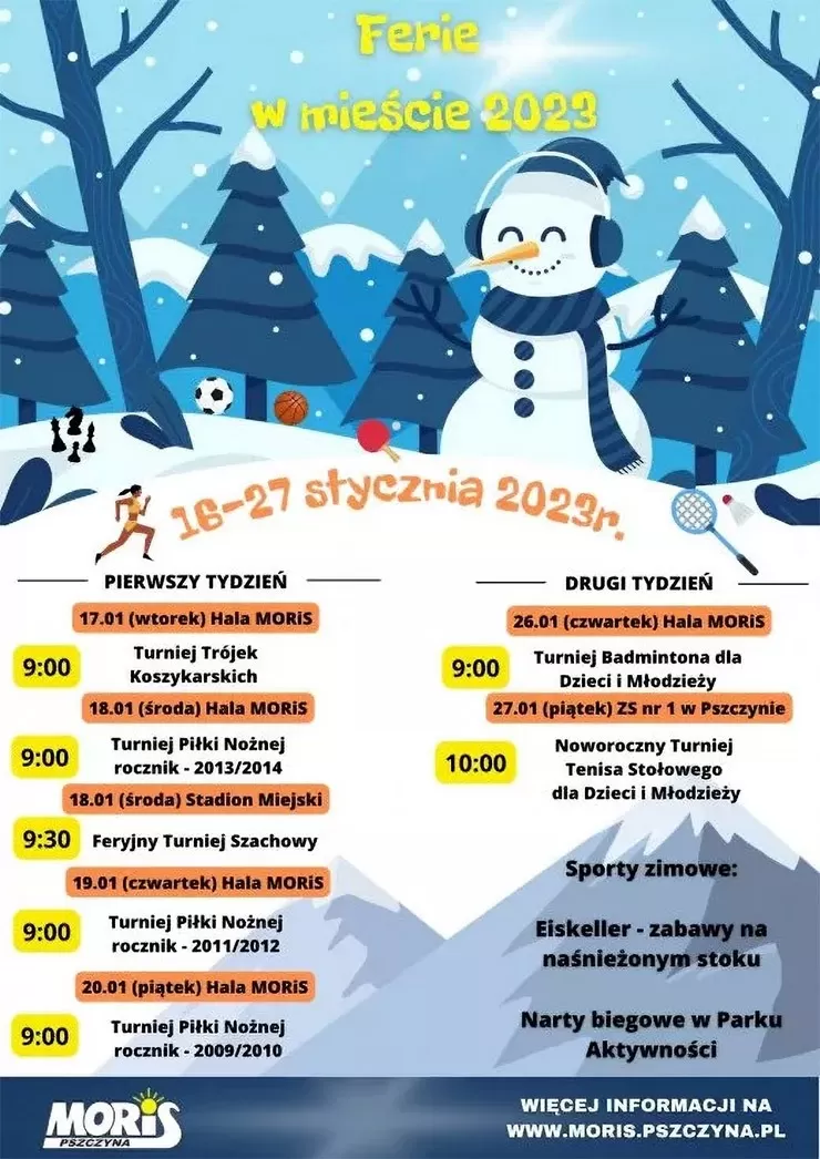 Ferie w mieście 2023 z MORIS Pszczyna