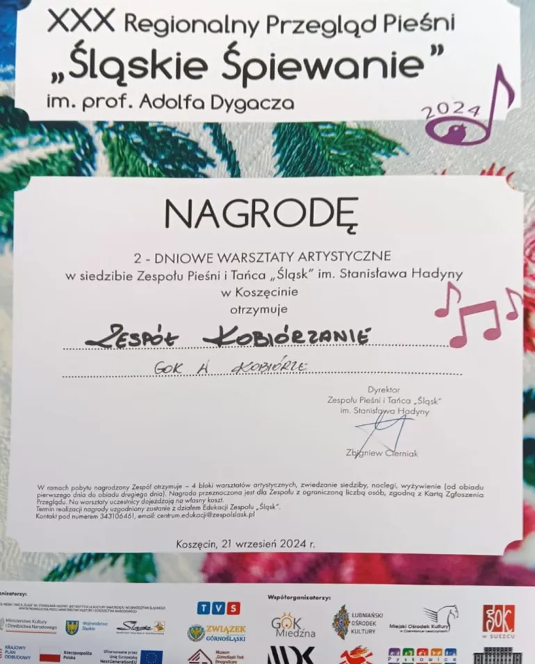 Nagroda dla „Zespołu Pieśni Kobiórzanie”