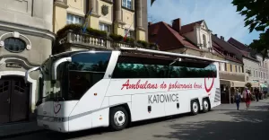 akcja krwiodawstwa, autobus, krew