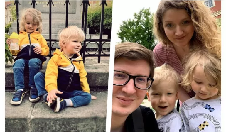 Jeremiasz Wojtyła z rodzicami i starszym bratem