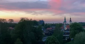 zachód słońca, starówka
