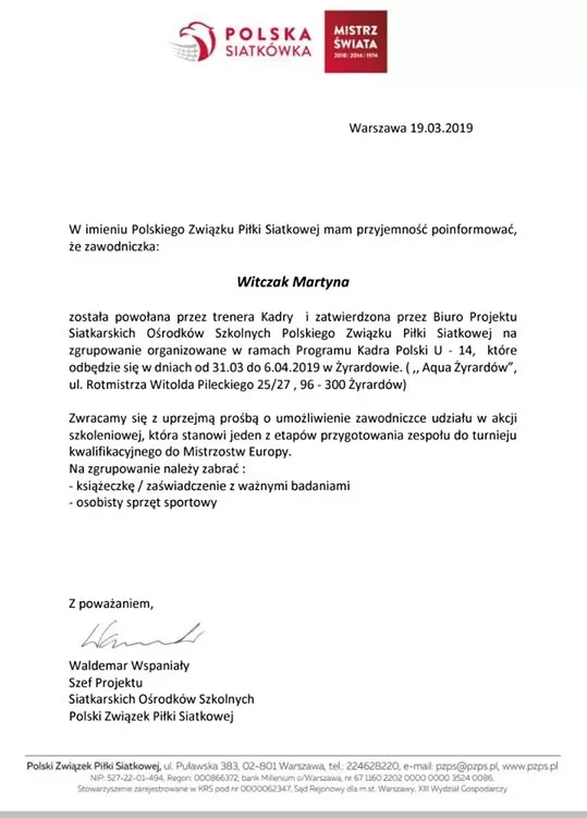Powołanie Martyna Witczak