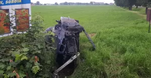 Zderzenie dwóch samochodów w Mizerowie