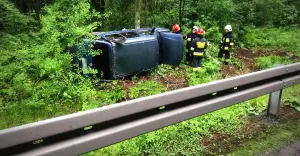 Dachowanie na DW935 w Suszcu - 18.05.2018