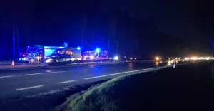 Potrącenie rowerzysty na krajowej jedynce w Kobiórze