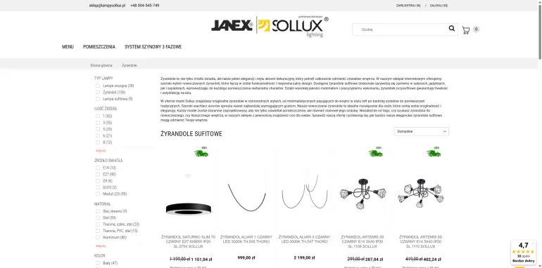 Żyrandole sufitowe Lampy Sollux (1)