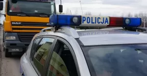 policja, tir, ciężarówka, kontrola