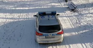 policja, zima, park
