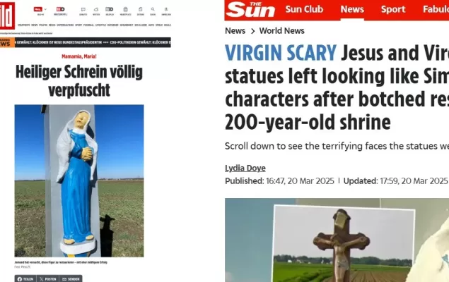 [FOTO] "Jak postacie z kreskówki "Simpsonowie". O kapliczce w Studzionce głośno na świecie